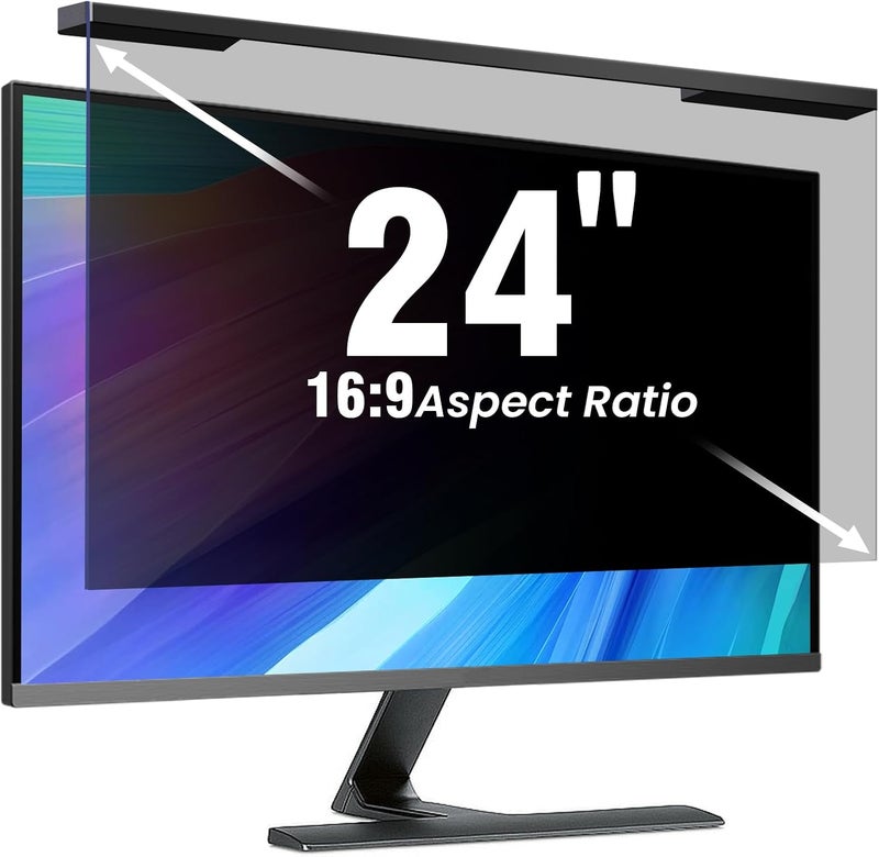 ZpTsarinal Hanging 24 Inch Computer Privacy Screen Filter, Hanging Computer Screen Privacy Cover, Compatible with, 24 Inch 16:9 Widescreen Monitors, Protect Eyes from Glare and Blue Light - Image 1